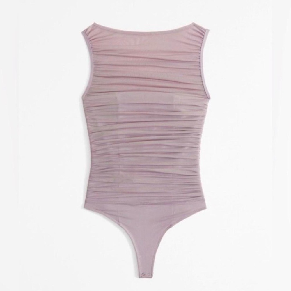 Abercrombie & Fitch Ruched Lilac Bodysuit